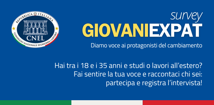 CNEL: survey GIOVANIEXPAT - Diamo voce ai protagonisti del cambiamento
